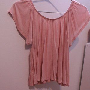 Flowy Light Pink Off The Shoulder Top